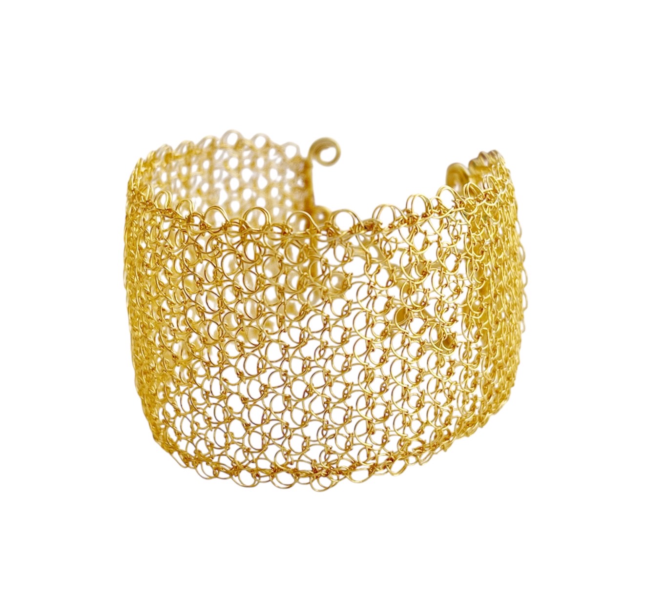 Brazalete Tejido: Alambre chapado en oro