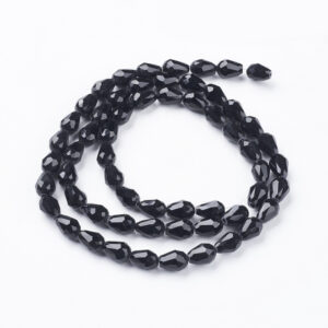 Tira de lagrima facetada color negro 11mm