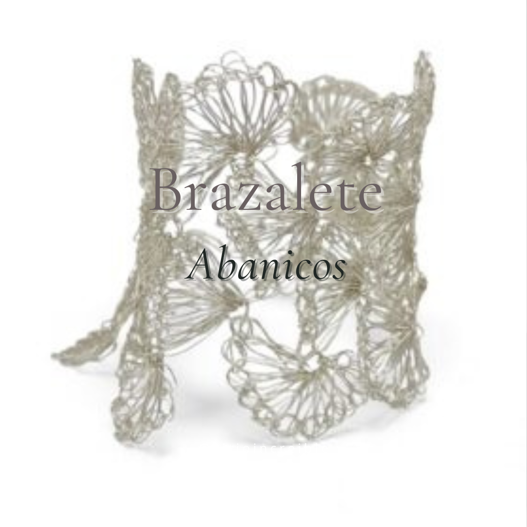 Taller de  Joyeria tejida 25-04 Crochet Brazalete Abanicos - Imagen 2