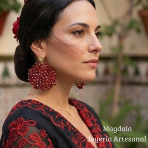 Pendientes Flamencos "Clavel de Oro" – Tejidos en Murano
